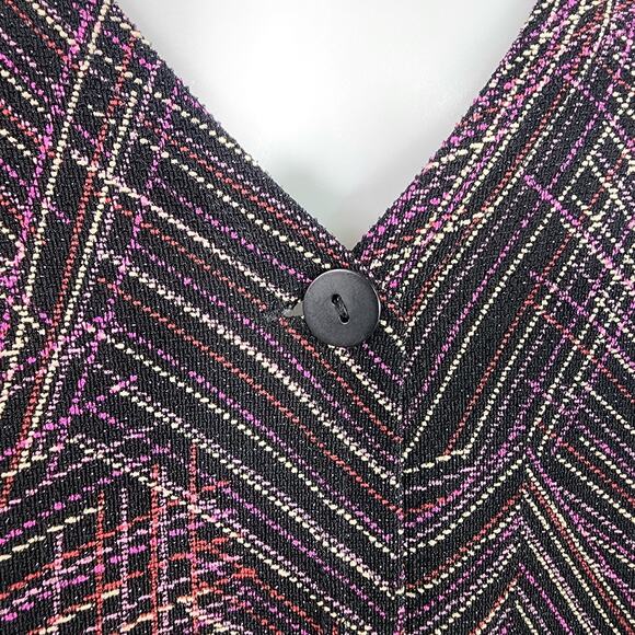 August Max Women Stretch Cardigan 3X Textured Metallic Blend Button Colorful Art - Picture 6 of 11